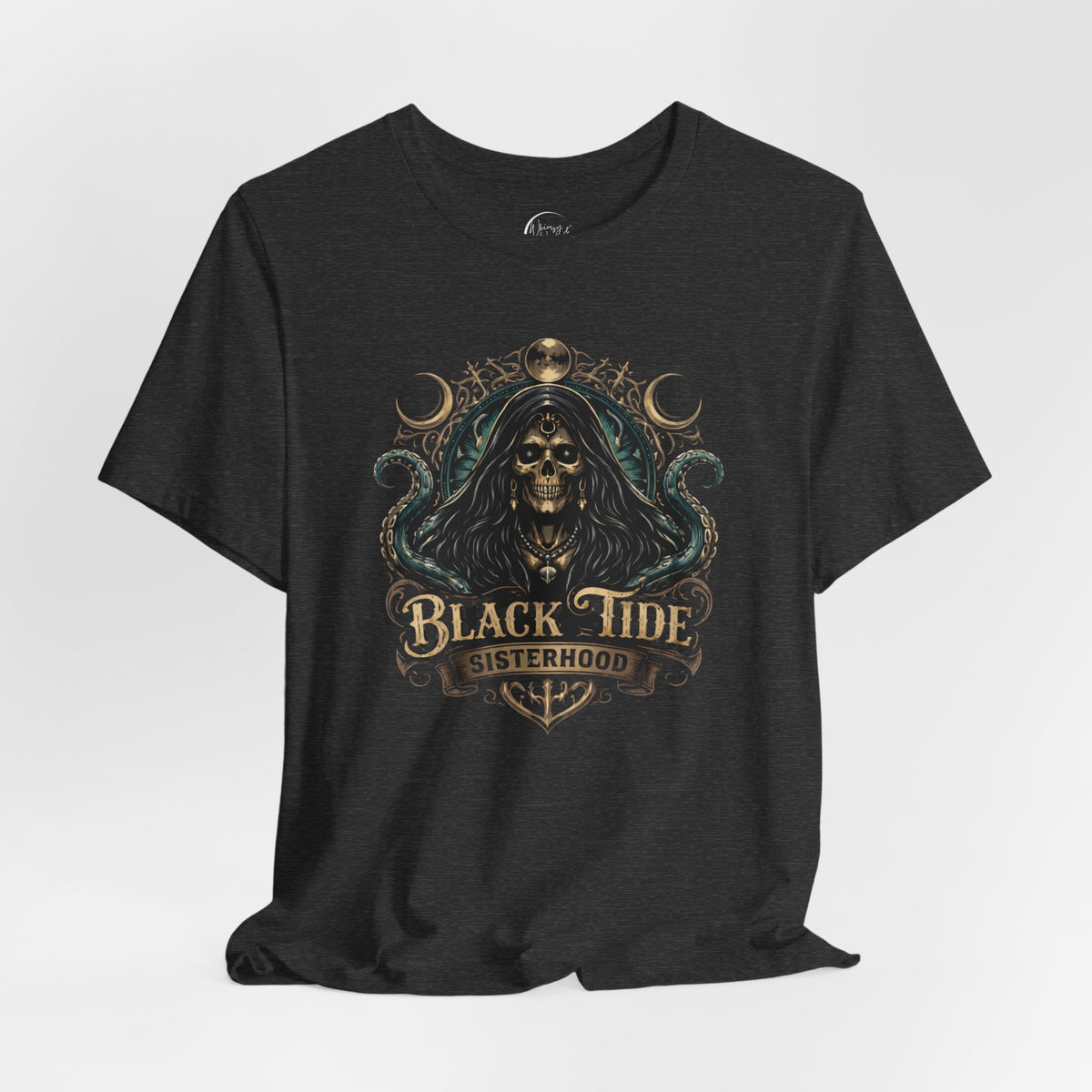 Black Tide Sisterhood Skull Tee — Pirate Skull & Octopus Graphic T-Shirt