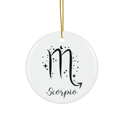 Scorpio Zodiac Ceramic Ornament — Astrology Constellation Holiday Decor