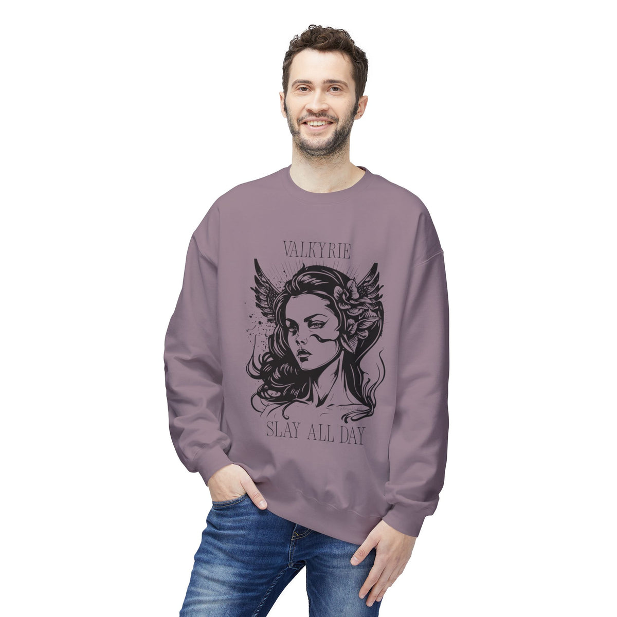 Valkyrie Slay All Day Sweatshirt | Norse Warrior Illustration