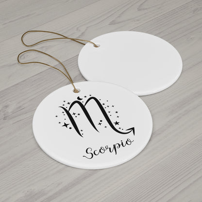 Scorpio Zodiac Ceramic Ornament — Astrology Constellation Holiday Decor