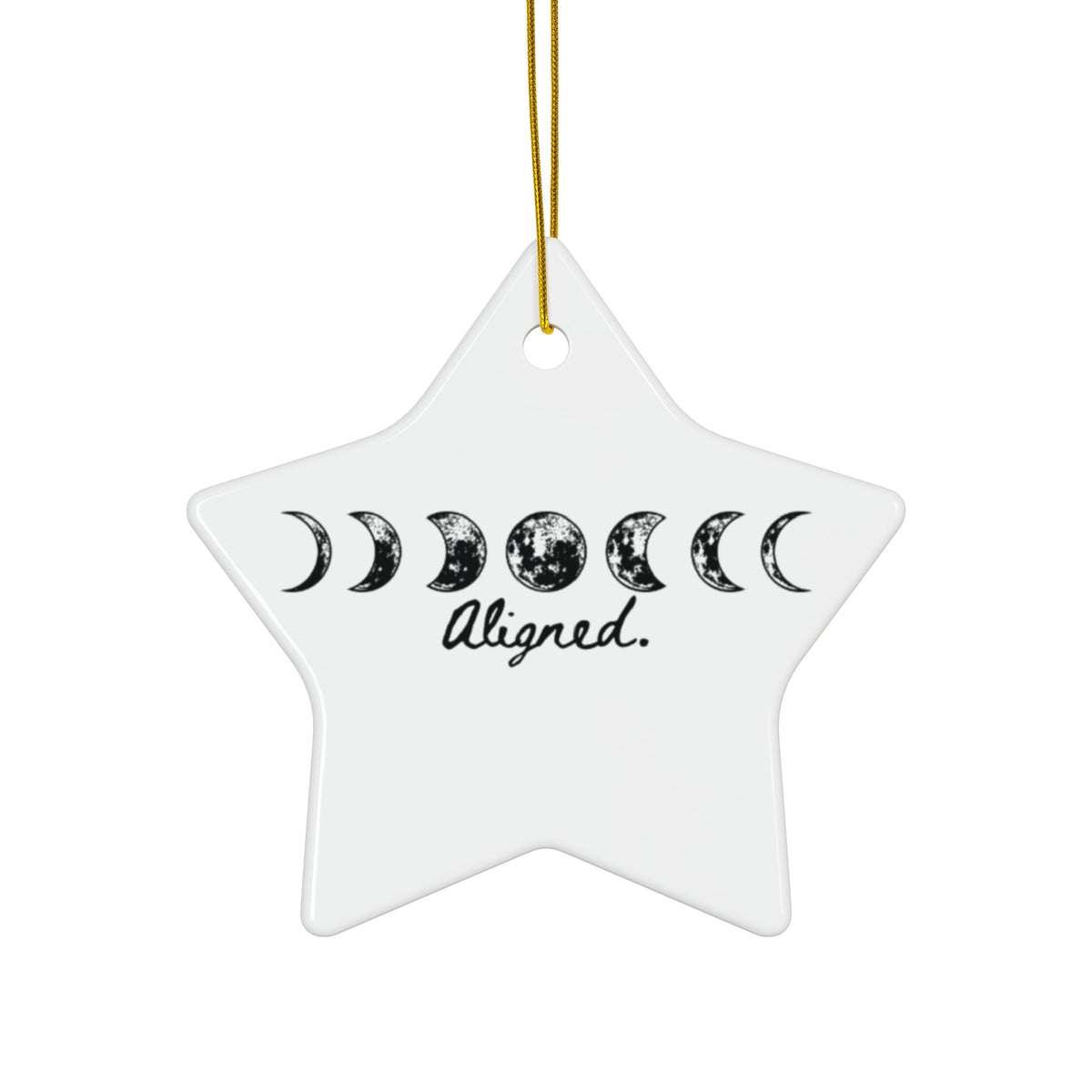 Moon Phase "Aligned" Ceramic Ornament