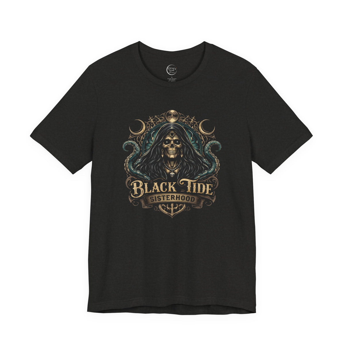 Black Tide Sisterhood Skull Tee — Pirate Skull & Octopus Graphic T-Shirt