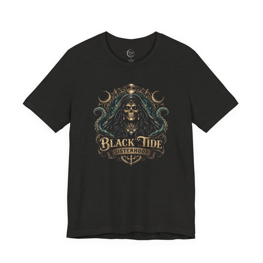Black Tide Sisterhood Skull Tee — Pirate Skull & Octopus Graphic T-Shirt