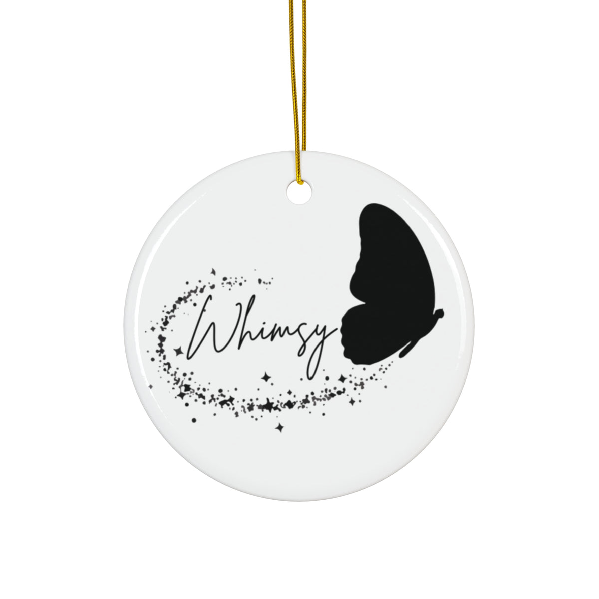 Whimsical Butterfly Ceramic Ornament — 4 Shapes