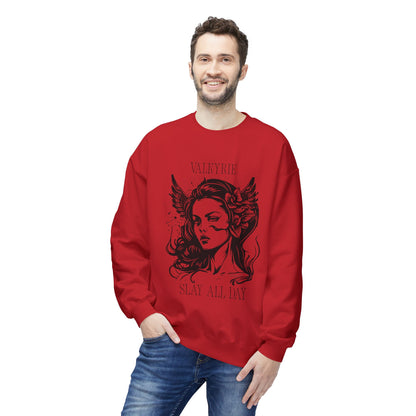 Valkyrie Slay All Day Sweatshirt | Norse Warrior Illustration