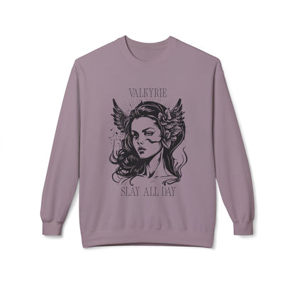 Valkyrie Slay All Day Sweatshirt | Norse Warrior Illustration