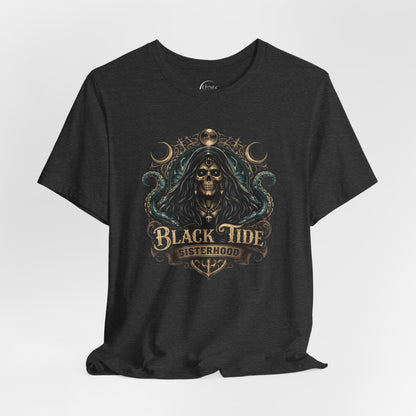 Black Tide Sisterhood Skull Tee — Pirate Skull & Octopus Graphic T-Shirt