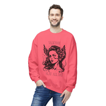 Valkyrie Slay All Day Sweatshirt | Norse Warrior Illustration