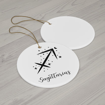 Sagittarius Zodiac Ceramic Ornament — Astrology Gift Holiday Decoration