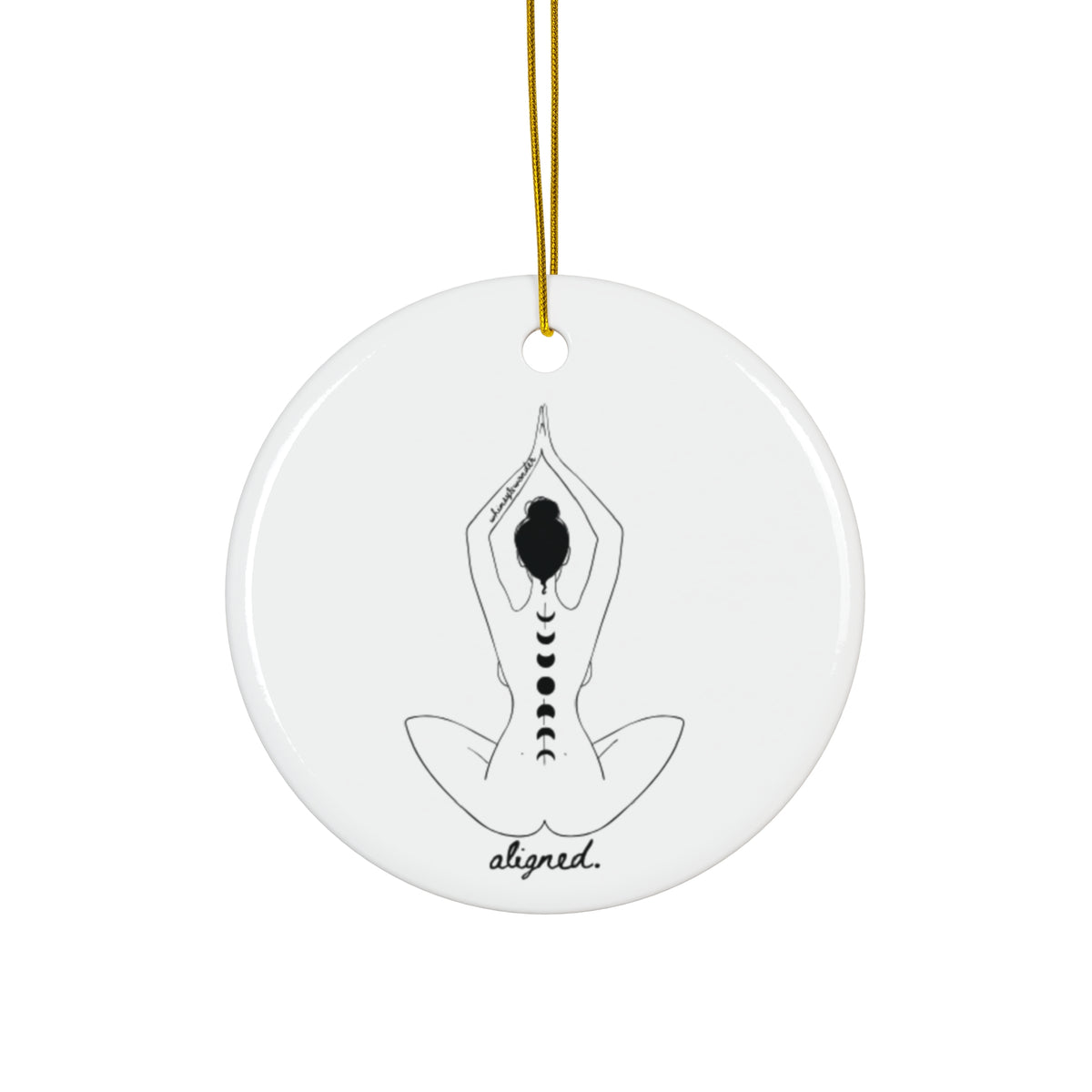 Yoga Spine Ceramic Ornament — 'Aligned' Meditation Gift