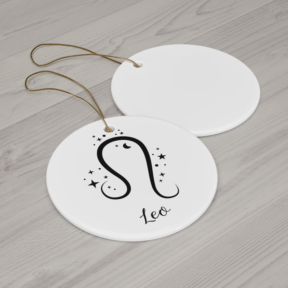Leo Zodiac Ceramic Ornament — Astrology Christmas Tree Decoration
