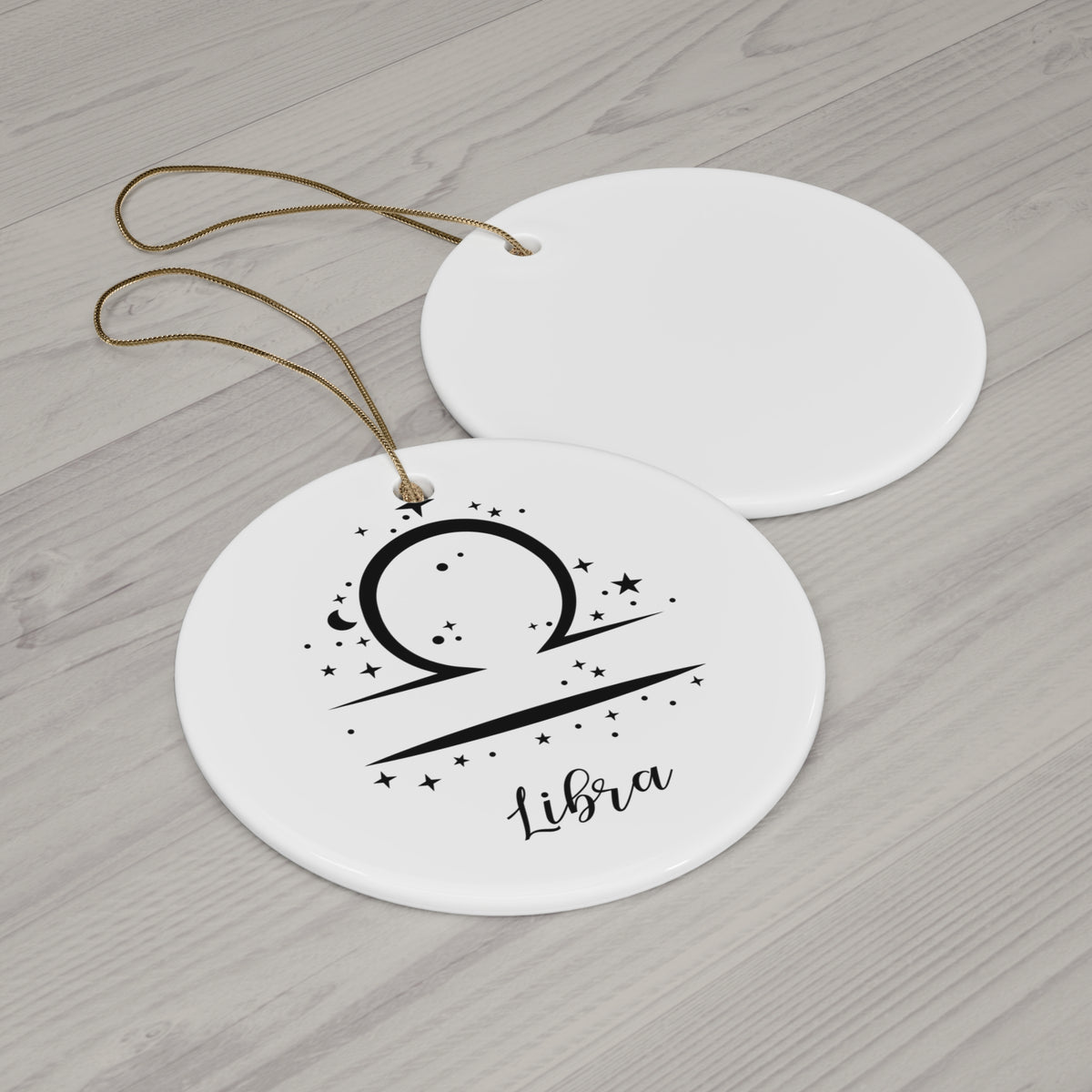 Libra Zodiac Ceramic Ornament — Astrology Horoscope Holiday Ornament