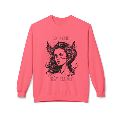 Valkyrie Slay All Day Sweatshirt | Norse Warrior Illustration