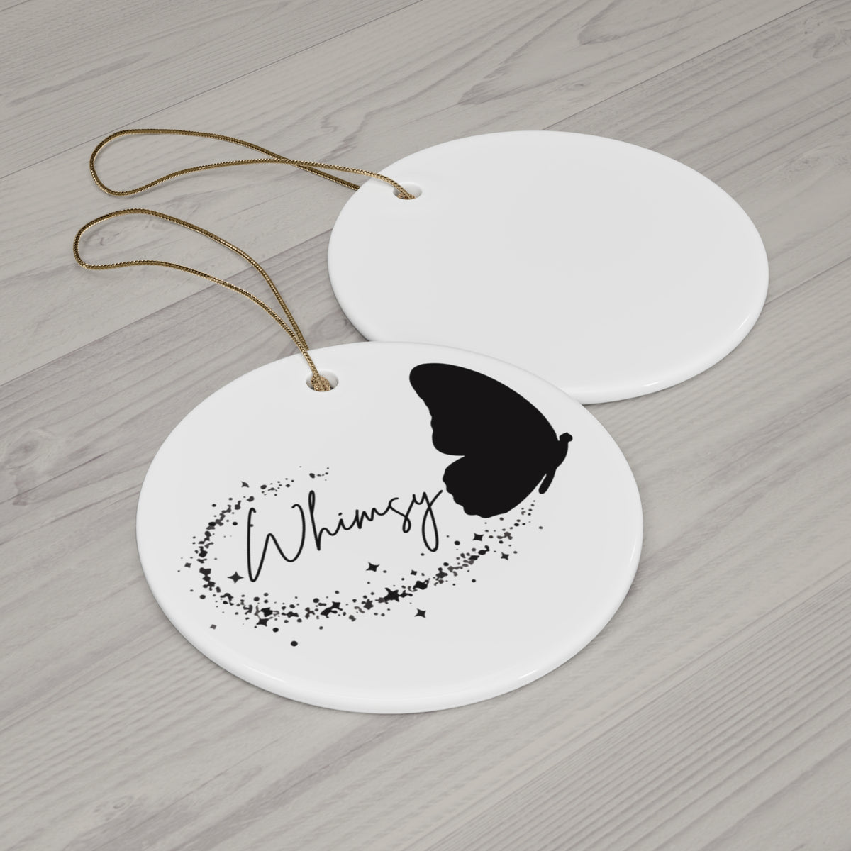 Whimsical Butterfly Ceramic Ornament — 4 Shapes