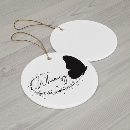 Whimsical Butterfly Ceramic Ornament — 4 Shapes