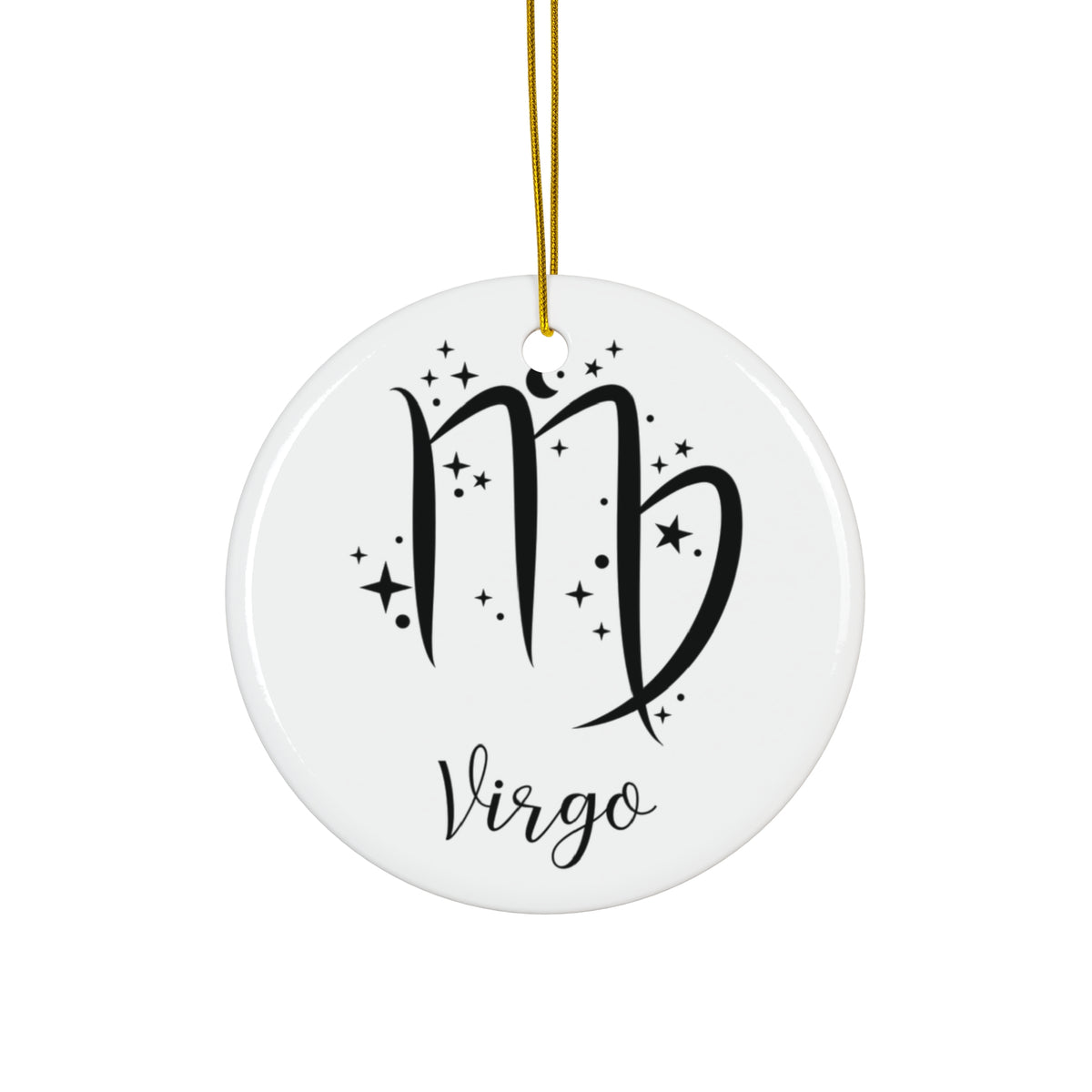 Virgo Zodiac Ceramic Ornament — Round Astrological Holiday Decoration