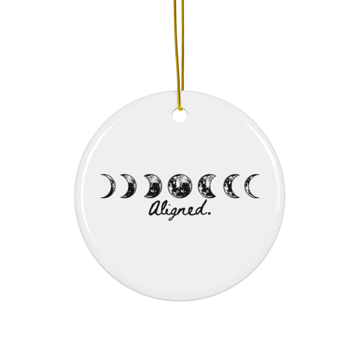 Moon Phase "Aligned" Ceramic Ornament