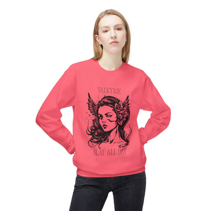 Valkyrie Slay All Day Sweatshirt | Norse Warrior Illustration