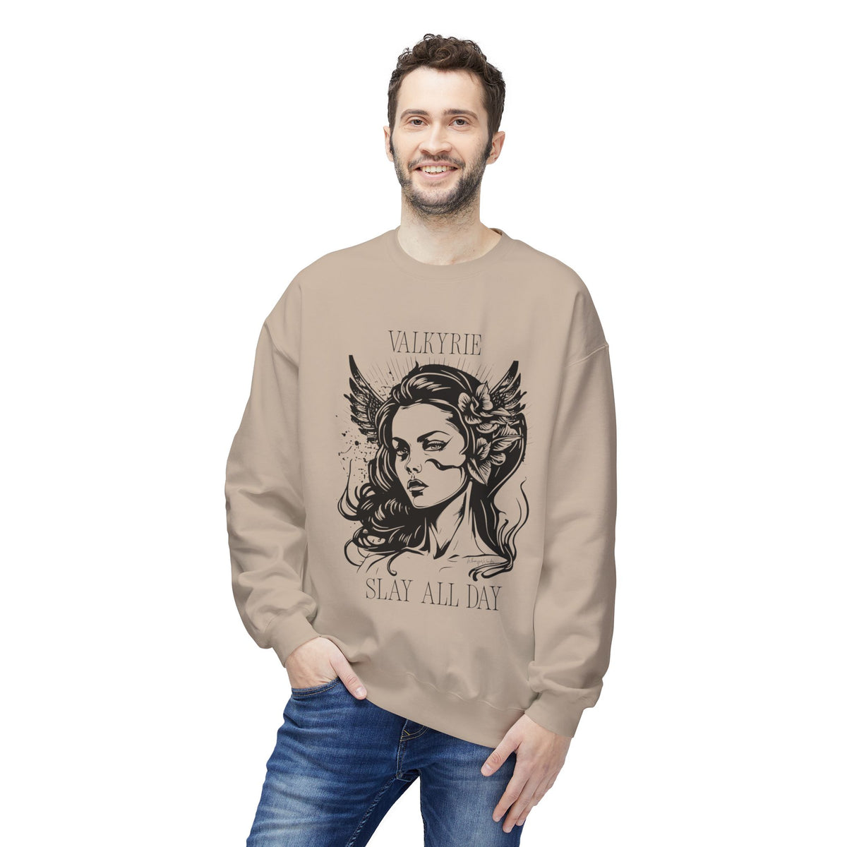 Valkyrie Slay All Day Sweatshirt | Norse Warrior Illustration