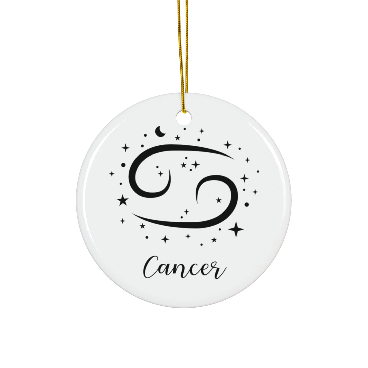 Cancer Zodiac Ceramic Ornament — Astrological Star Sign Holiday Decoration