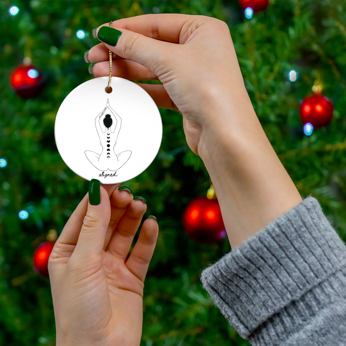 Yoga Spine Ceramic Ornament — 'Aligned' Meditation Gift