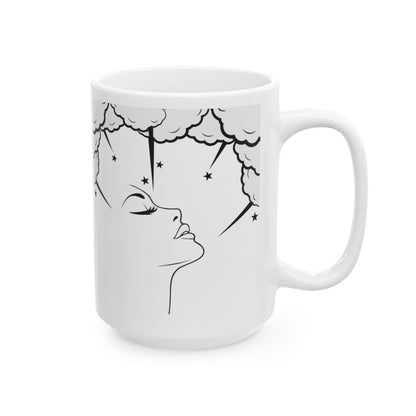 Nectar of the Gods Ceramic Mug — Goddess Face Coffee Cup (11oz & 15oz)