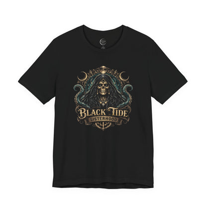 Black Tide Sisterhood Skull Tee — Pirate Skull & Octopus Graphic T-Shirt