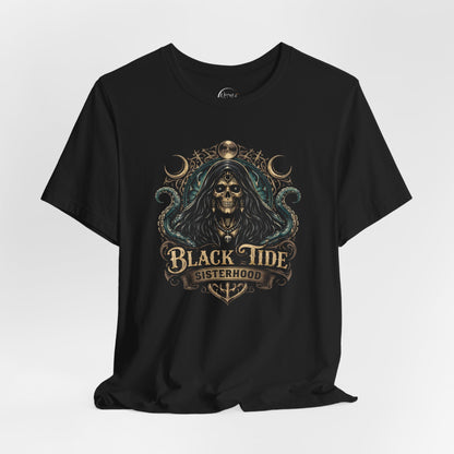Black Tide Sisterhood Skull Tee — Pirate Skull & Octopus Graphic T-Shirt