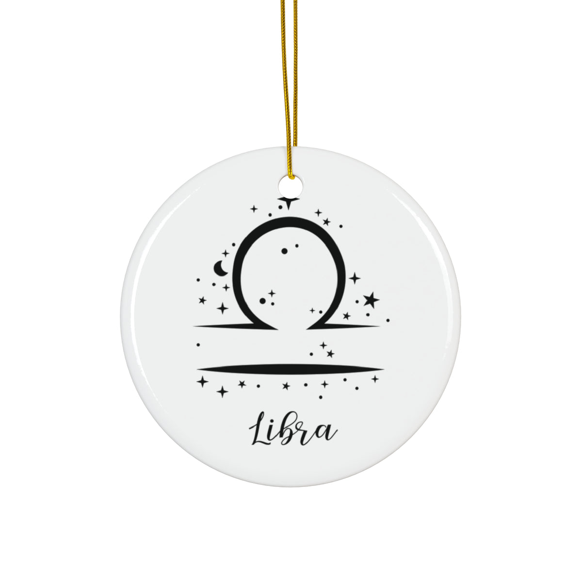 Libra Zodiac Ceramic Ornament — Astrology Horoscope Holiday Ornament