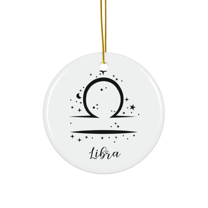 Libra Zodiac Ceramic Ornament — Astrology Horoscope Holiday Ornament