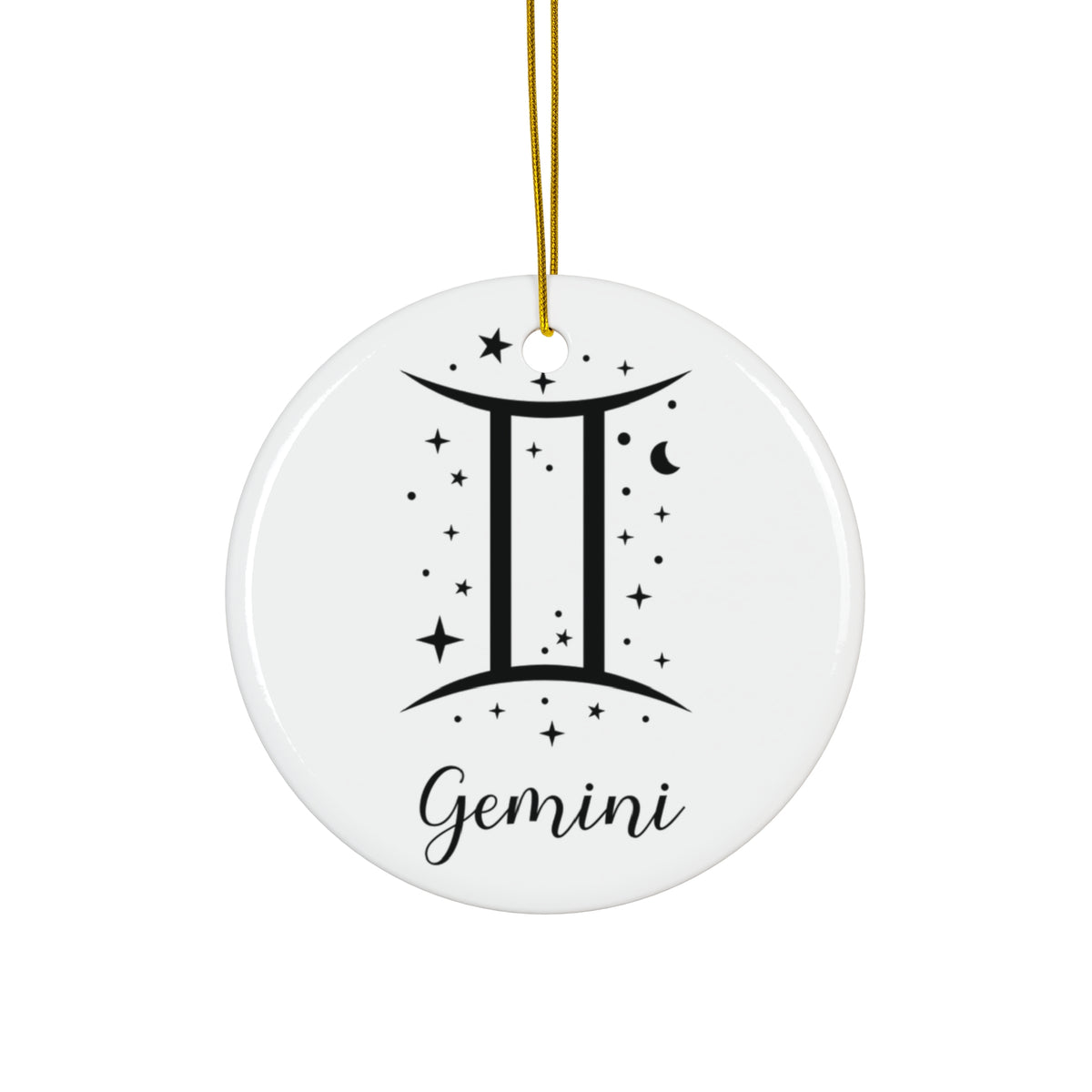 Gemini Zodiac Ceramic Ornament — Astrology Star Sign Holiday Ornament