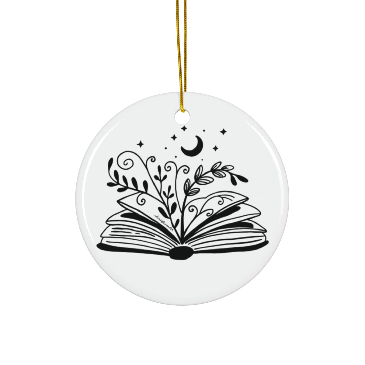 Magical Spellbook Ceramic Ornament — Witchy Holiday Tree Decoration