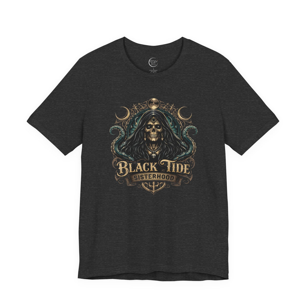Black Tide Sisterhood Skull Tee — Pirate Skull & Octopus Graphic T-Shirt