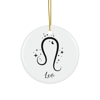 Leo Zodiac Ceramic Ornament — Astrology Christmas Tree Decoration