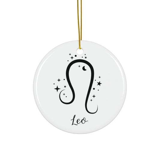 Leo Zodiac Ceramic Ornament — Astrology Christmas Tree Decoration