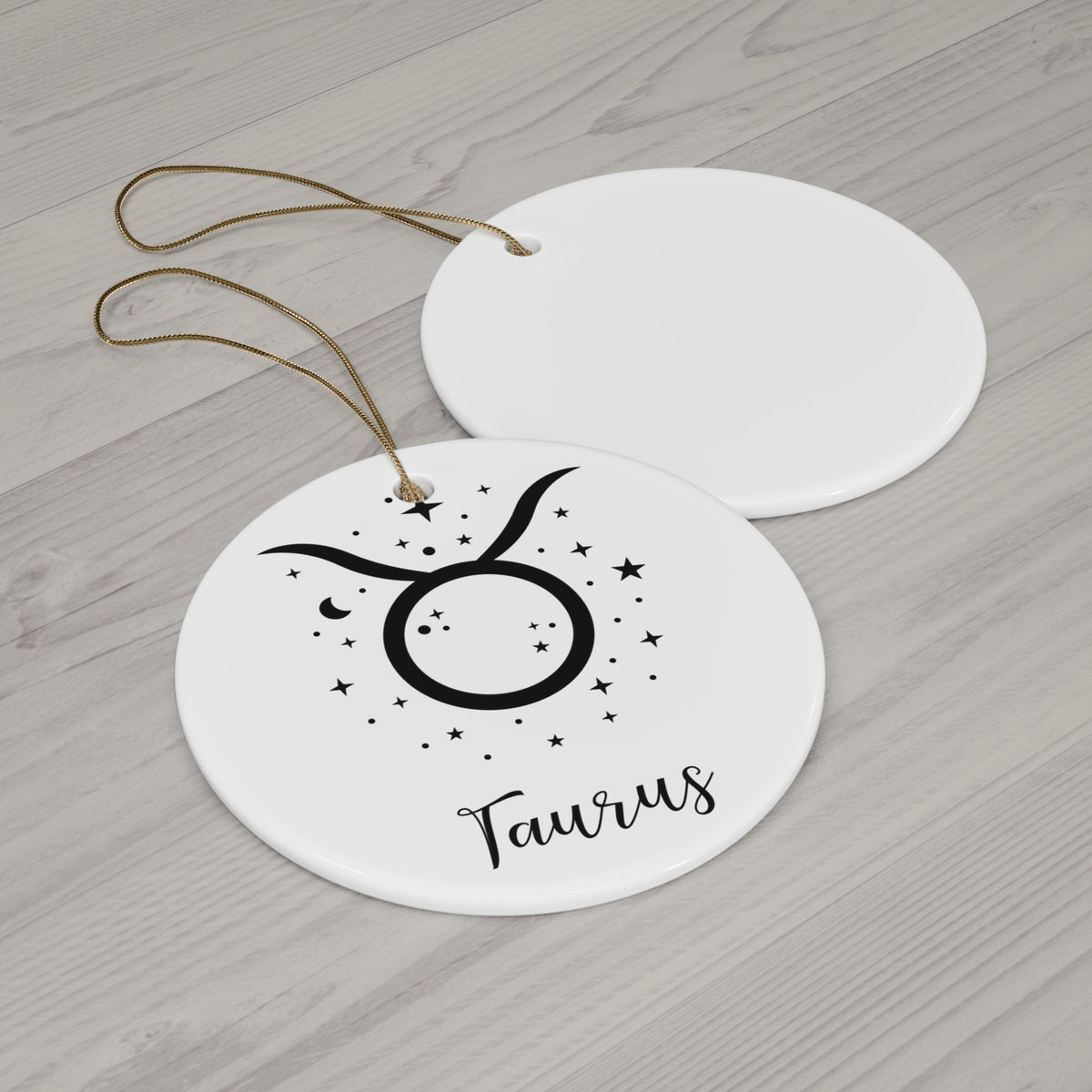 Taurus Zodiac Ceramic Ornament — Astrological Star Sign Holiday Ornament