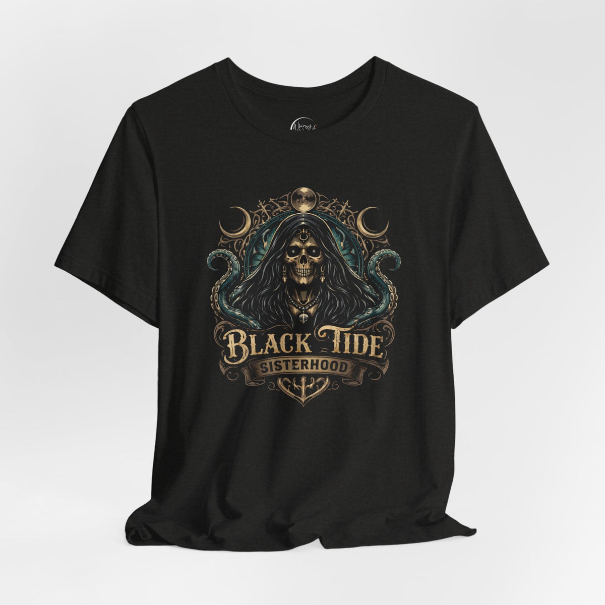 Black Tide Sisterhood Skull Tee — Pirate Skull & Octopus Graphic T-Shirt