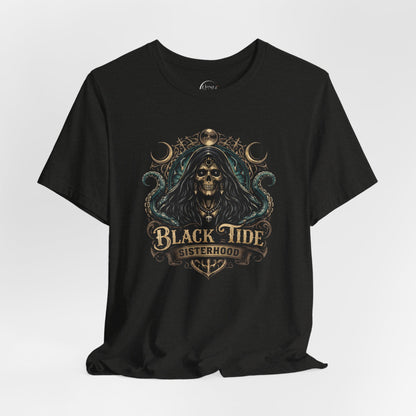 Black Tide Sisterhood Skull Tee — Pirate Skull & Octopus Graphic T-Shirt