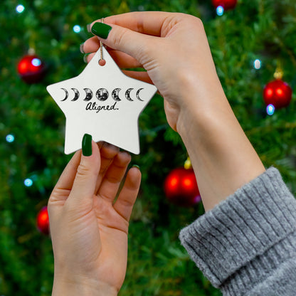 Moon Phase "Aligned" Ceramic Ornament