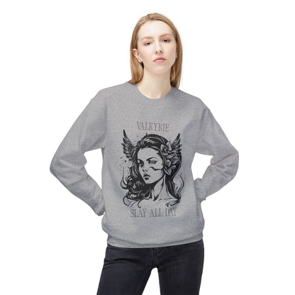 Valkyrie Slay All Day Sweatshirt | Norse Warrior Illustration