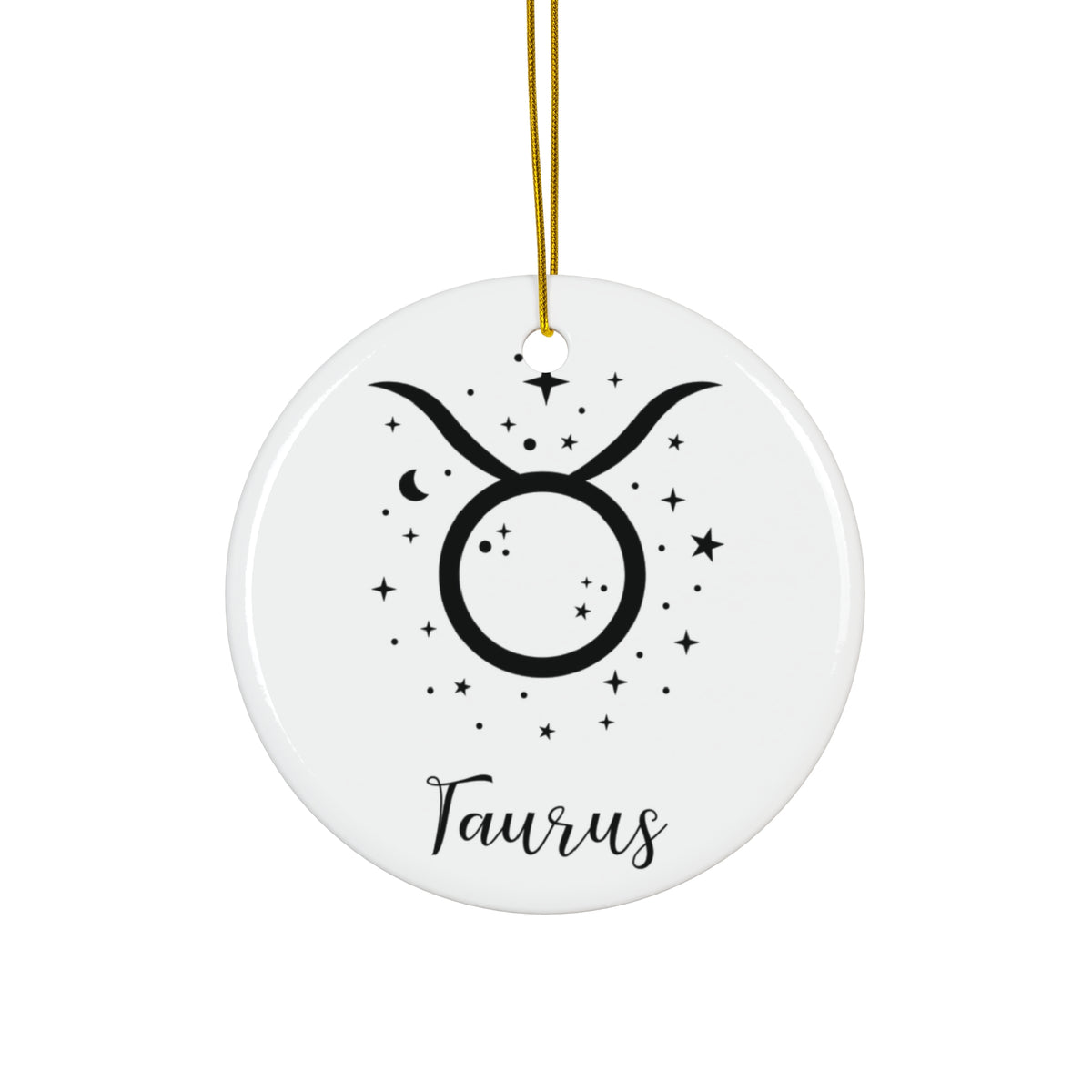 Taurus Zodiac Ceramic Ornament — Astrological Star Sign Holiday Ornament